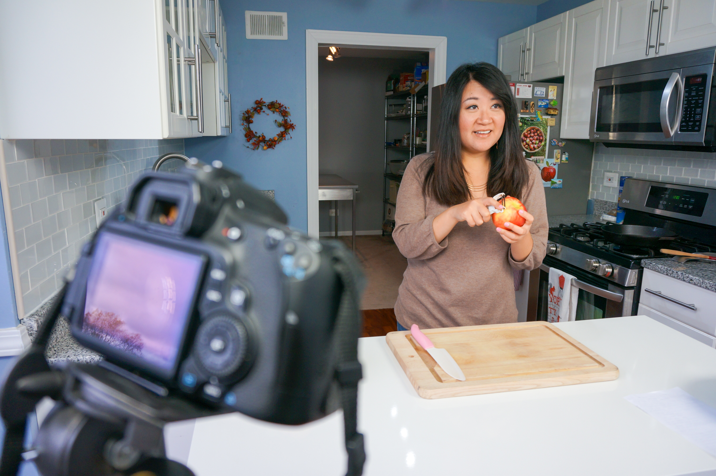 Behind The Scenes Skillet Apple Crisp | ChefJulieYoon.com