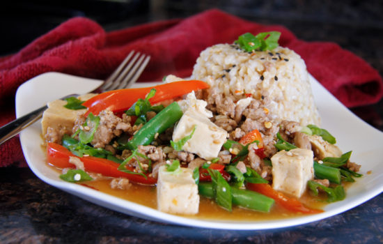 Saucy Tofu and Turkey Stir-Fry