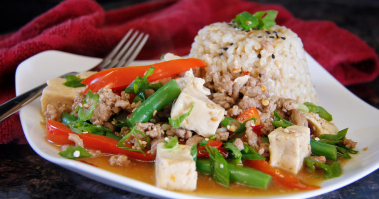 Saucy Tofu and Turkey Stir-Fry