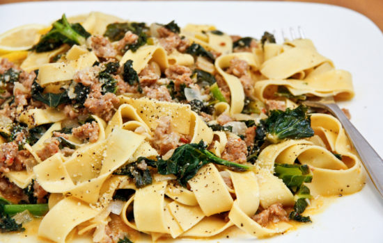 Pappardelle with Sausage and Kale