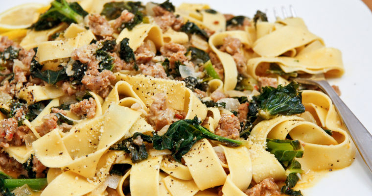 Pappardelle with Sausage and Kale