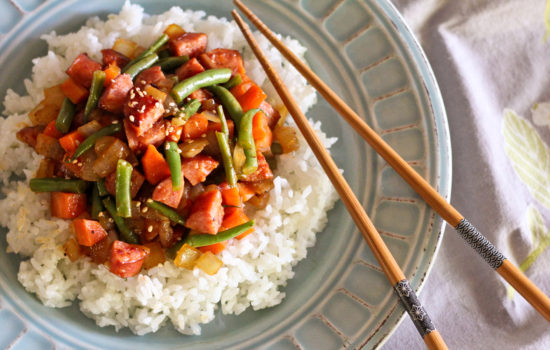 Chopped Kielbasa Stir-Fry