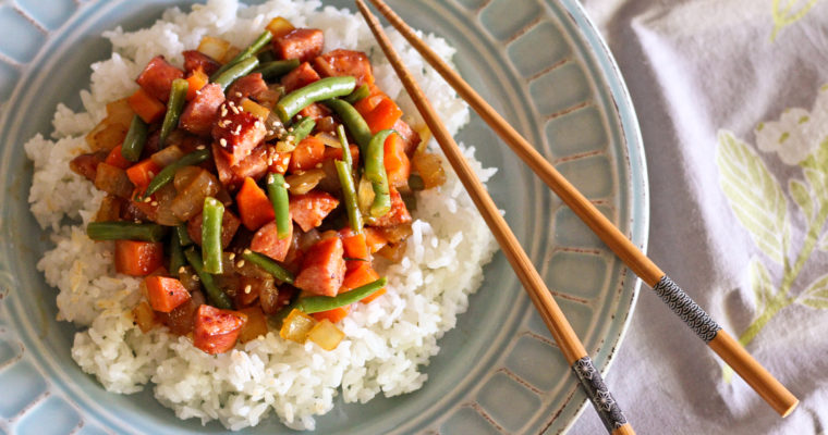 Chopped Kielbasa Stir-Fry
