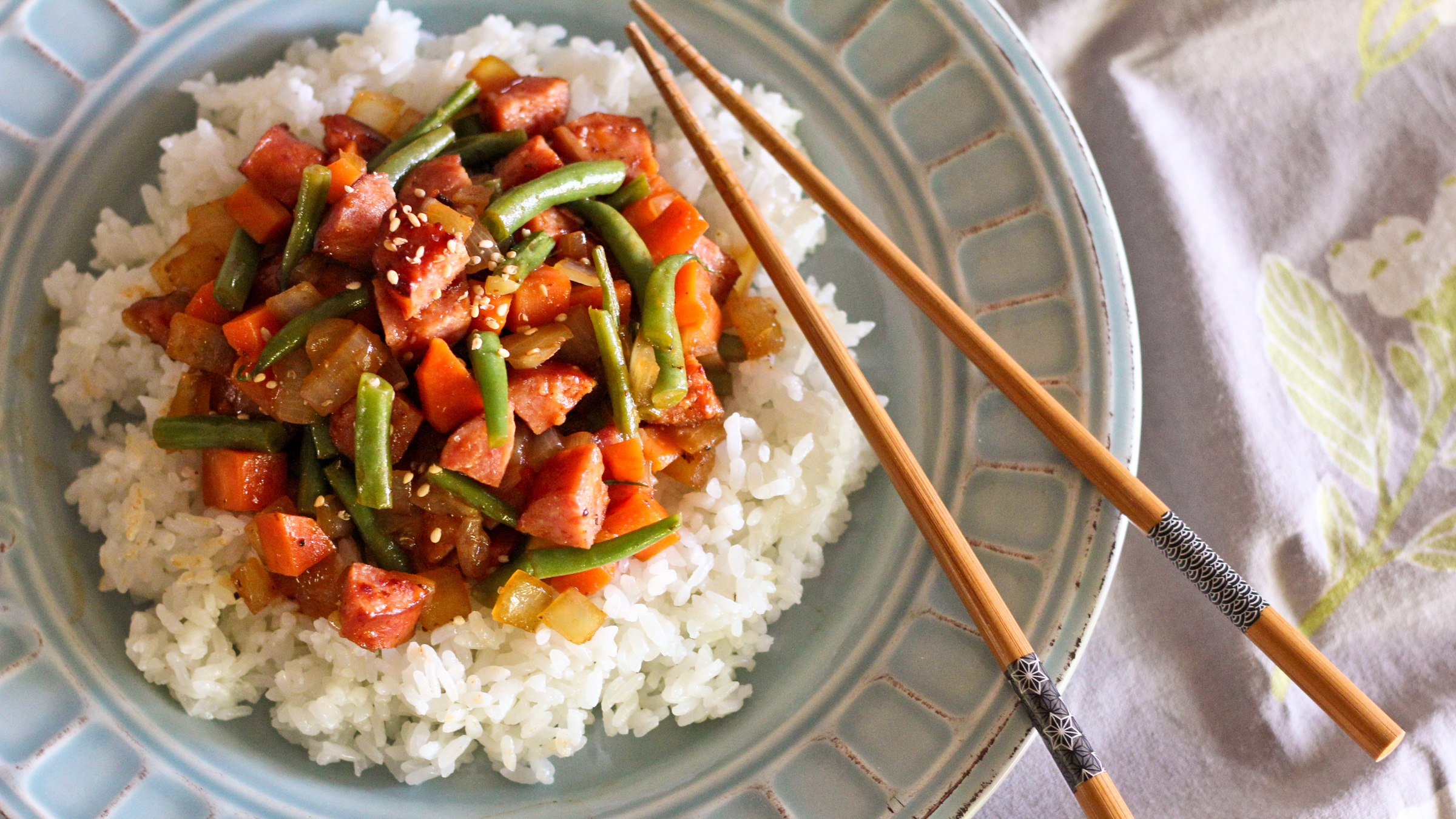 Chopped Kielbasa Stir-Fry