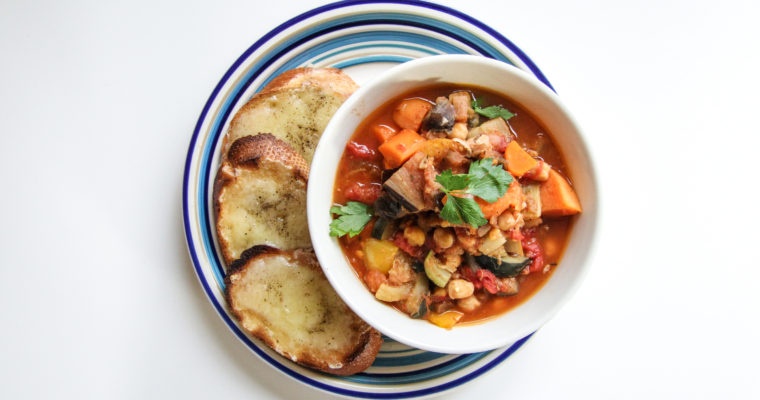 Autumn Vegetable Stew with Cheese Toasts