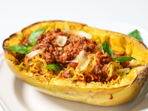 Spaghetti Squash With Easy Meat Sauce Chef Julie Yoon