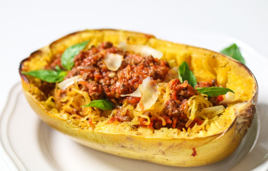 Spaghetti Squash with Easy Meat Sauce