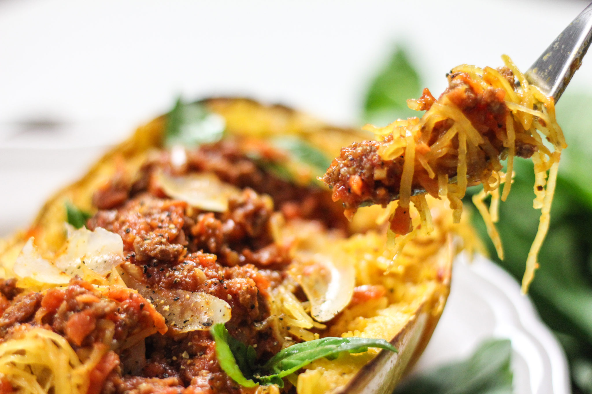 Spaghetti Squash with Easy Meat Sauce Chef Julie Yoon