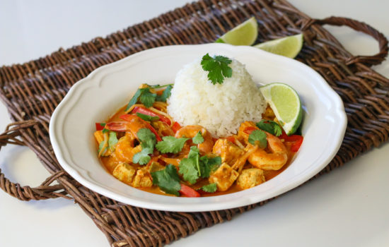 Shrimp and Tofu Coconut Curry