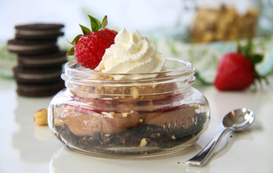 No Bake Nutella Cheesecakes with Strawberries