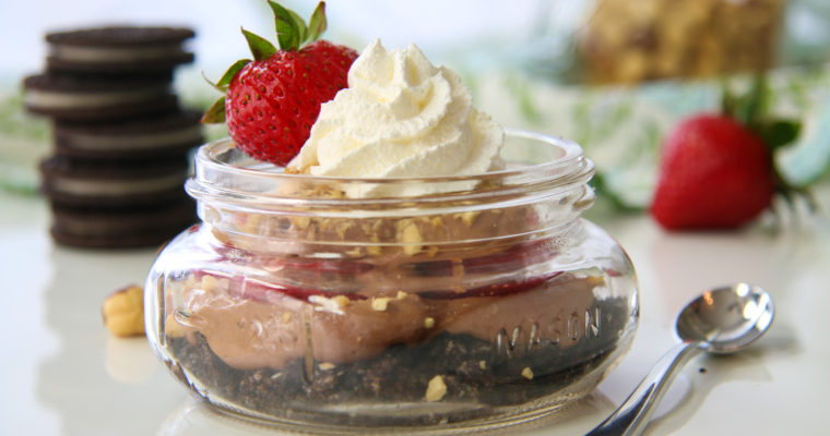 No Bake Nutella Cheesecakes with Strawberries