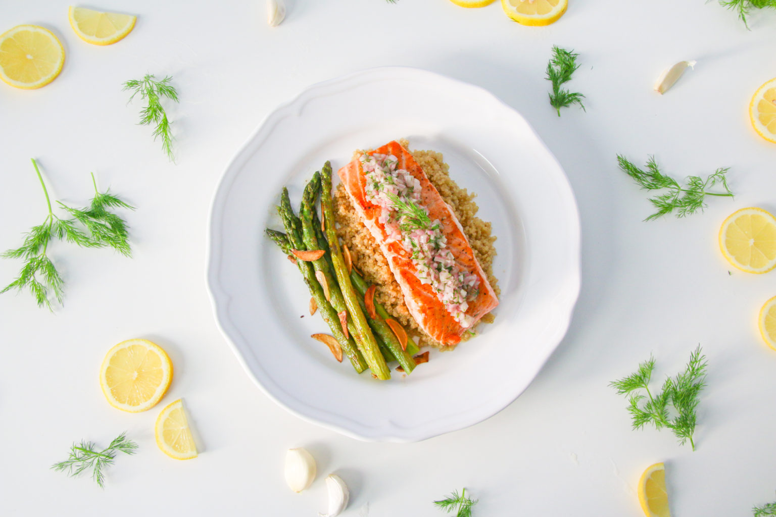 Salmon with Quinoa and Asparagus Chef Julie Yoon