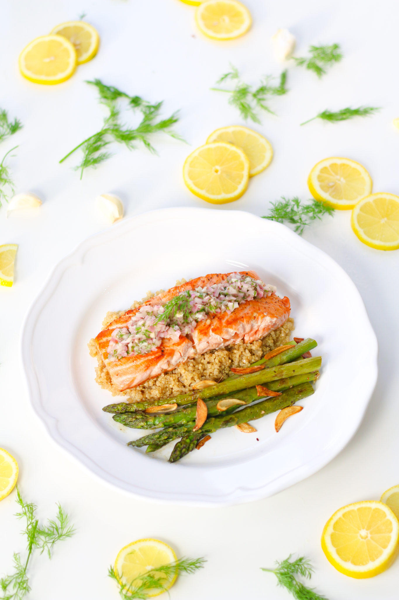 Salmon with Quinoa and Asparagus – Chef Julie Yoon