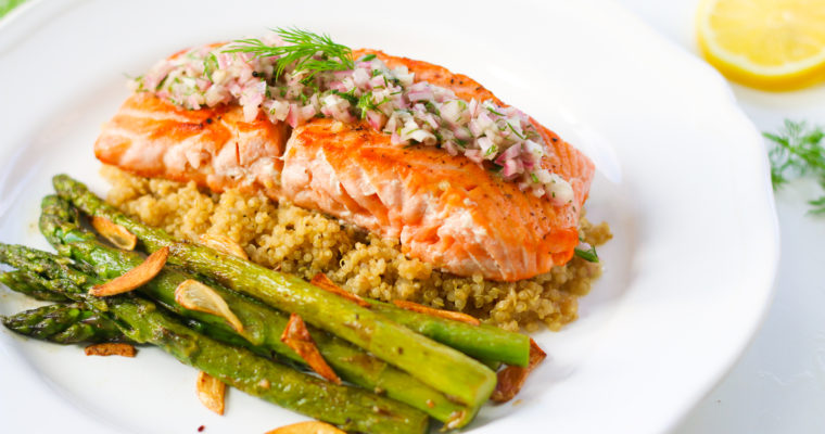 Salmon with Quinoa and Asparagus
