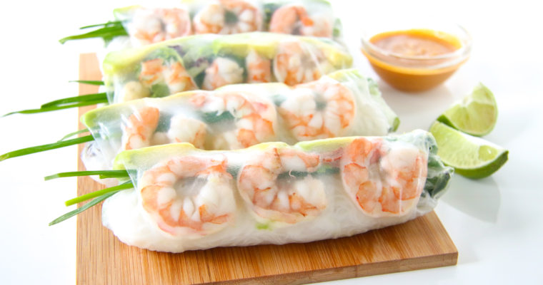 Shrimp and Avocado Summer Rolls (Fresh Spring Rolls)