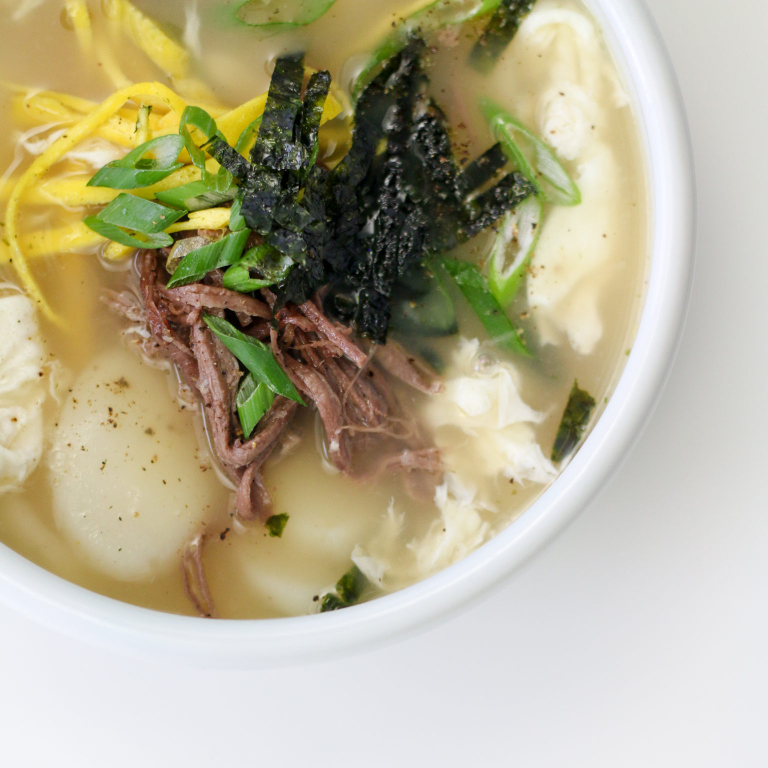 Dduk Guk Korean Rice Cake Soup 떡국 Chef Julie Yoon