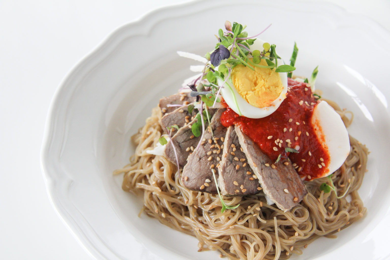 Spicy Cold Buckwheat Noodles Bibim Naengmyeon 비빔냉면 Chef Julie Yoon