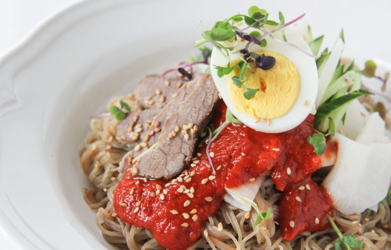 Spicy Cold Buckwheat Noodles Bibim Naengmyeon 비빔냉면 Chef Julie Yoon