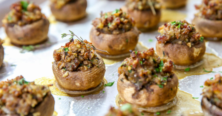 Savory Sausage Stuffed Mushrooms