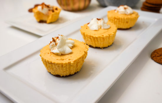 Mini No Bake Pumpkin Cheesecakes